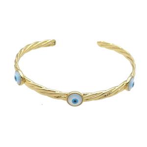 Copper Bangle Pave Shell Eye Gold Plated, approx 8mm, 60mm dia [FR10829]