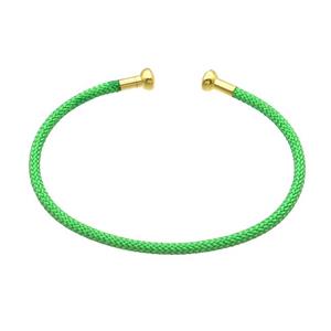 Copper Bangle Green Nylon Wire Wrapped Gold Plated, approx 3mm [FR10842]