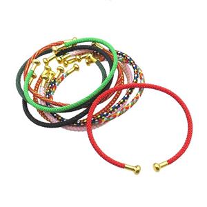 Copper Bangle Nylon Wire Wrapped Gold Plated Mixed, approx 3mm [FR10844]