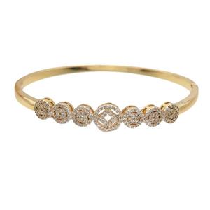 Copper Bangle Pave Zircon Gold Plated, approx 8mm, 50-60mm dia [FR10857]