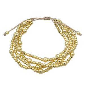 Copper Bracelet Adjustable Gold Plated, approx 5mm, 3mm, 20-24cm length [FR10942]