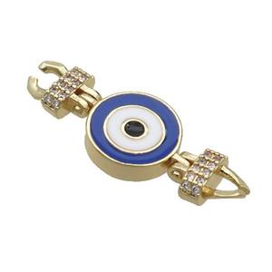 Copper Connectore Pave Zircon Enamel Eye Gold Plated, approx 12-30mm [FR11019]