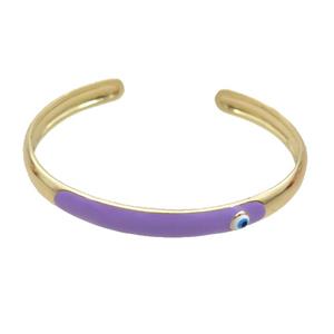 Copper Bangle Lavender Enamel Gold Plated, approx 8mm, 55-65mm dia [FR11039]