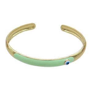 Copper Bangle Green Enamel Gold Plated, approx 8mm, 55-65mm dia [FR11041]