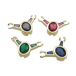 Copper Pendant Pave Crystal Glass Gold Plated Mixed, approx 18-25mm [FR11064]