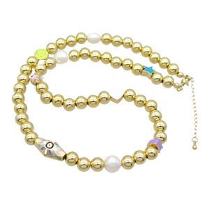 Copper Necklace Chain Gold Plated, approx 8mm, 44-48cm length [FR11105]