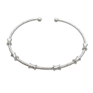 Copper Bangle Platinum Plated, approx 4mm, 50-65mm dia [FR11236]