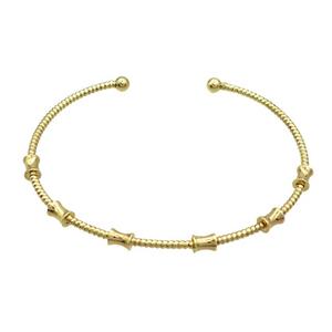 Copper Bangle Gold Plated, approx 4mm, 50-65mm dia [FR11237]