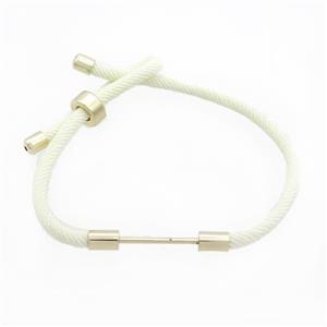 White Nylon Bracelet Chain, approx 3mm, 18-22cm length [FR11256]