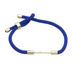 Royalblue Nylon Bracelet Chain, approx 3mm, 18-22cm length [FR11257]