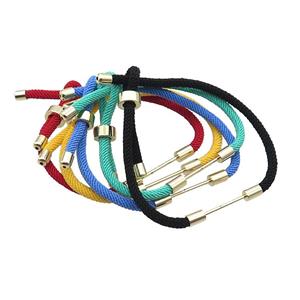 Nylon Corad Bracelet Chain Mixed Color, approx 3mm, 18-22cm length [FR11270]