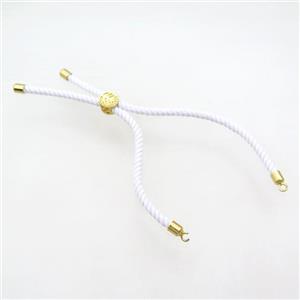 White Nylon Bracelet Cord Chain, approx 3mm, 20cm length [FR11292]
