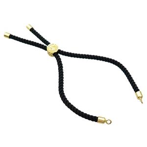 Black Nylon Bracelet Cord, approx 3mm, 20cm length [FR11295]