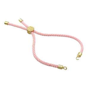 Lt.Pink Nylon Bracelet Cord Chain, approx 3mm, 20cm length [FR11299]