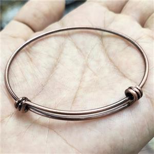 Copper Bangle Adjustable Antique Red, approx 55-65mm [FR11307]