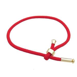 Red Nylon Bracelet Adjustable, approx 3mm [FR11310]