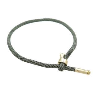 Nylon Bracelet Adjustable Gray Green, approx 3mm [FR11313]