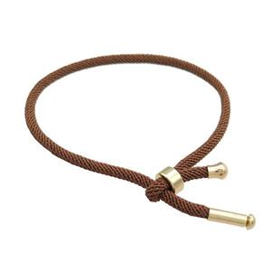 Nylon Bracelet Adjustable Brown, approx 3mm [FR11316]