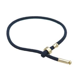 Black Nylon Bracelet Adjustable, approx 3mm [FR11323]