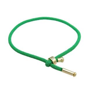 Green Nylon Bracelet Adjustable, approx 3mm [FR11329]