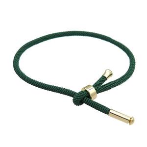 Nylon Bracelet Adjustable Dark Green, approx 3mm [FR11332]