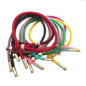 Nylon Rope Bracelet Adjustable Mixed, approx 3mm [FR11337]