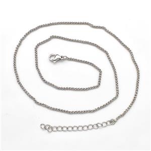 Copper Necklace Chain Platinum Plated, approx 1.5mm, 43-48cm length [FR11360]
