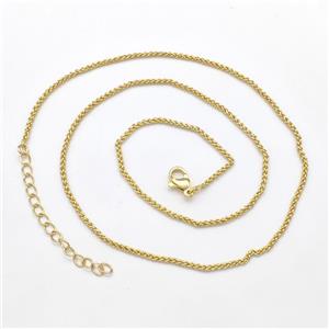 Copper Necklace Chain Gold Plated, approx 1.5mm, 43-48cm length [FR11361]