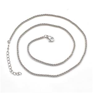 Copper Necklace Chain Platinum Plated, approx 2mm, 43-48cm length [FR11362]