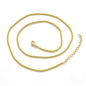 Copper Necklace Chain Gold Plated, approx 2mm, 43-48cm length [FR11363]