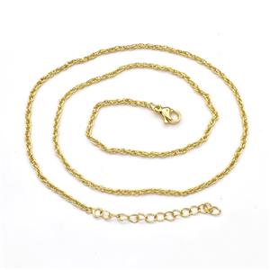 Copper Necklace Chain Gold Plated, approx 2mm, 43-48cm length [FR11367]
