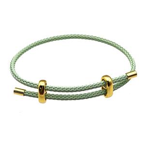 Mint Green Tiger Tail Steel Bracelet Adjustable, approx 3mm thickness [FR11375]