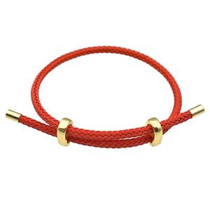 Red Tiger Tail Steel Bracelet Adjustable, approx 3mm thickness [FR11384]