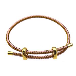 Tiger Tail Steel Bracelet, adjustable, approx 3mm thickness [FR11394]