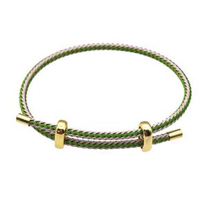 Tiger Tail Steel Bracelet, adjustable, approx 3mm thickness [FR11407]