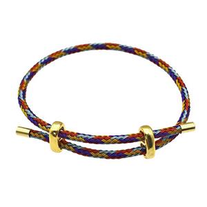 Tiger Tail Steel Bracelet Adjustable Multicolor, approx 3mm thickness [FR11413]