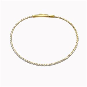 White Nylon Cord Bracelet With Stainless Steel Clasp, approx 2mm thickness [FR11415]