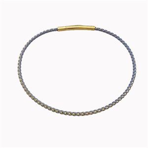 Nylon Cord Bracelet With Stainless Steel Clasp, approx 2mm thickness [FR11422]