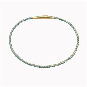Lt.green Nylon Cord Bracelet With Stainless Steel Clasp, approx 2mm thickness [FR11423]