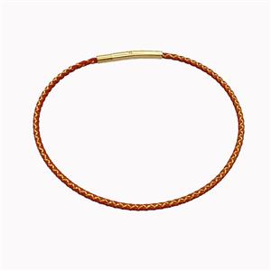 Red Nylon Cord Bracelet With Stainless Steel Clasp, approx 2mm thickness [FR11427]