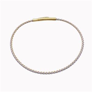 Gray Nylon Cord Bracelet With Stainless Steel Clasp, approx 2mm thickness [FR11431]