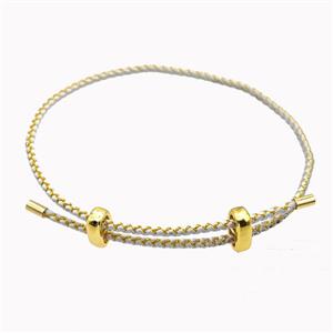 White Nylon Cord Bradelet Adjustable, approx 2mm thickness [FR11434]