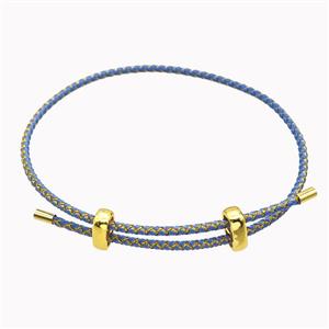 Blue Nylon Cord Bradelet Adjustable, approx 2mm thickness [FR11446]