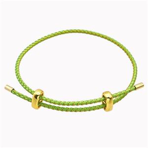 Green Nylon Cord Bradelet Adjustable, approx 2mm thickness [FR11455]