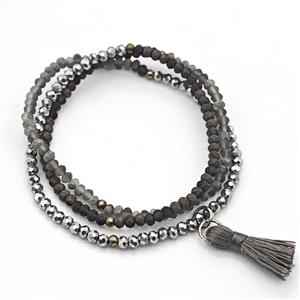 Chinese Crystal Glass Bracelets Stretchy, approx 3-3.5mm [FR11463]