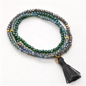 Chinese Crystal Glass Bracelets Stretchy, approx 3-3.5mm [FR11466]