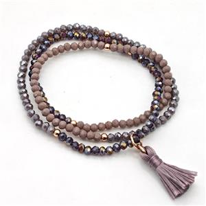 Chinese Crystal Glass Bracelets Stretchy, approx 3-3.5mm [FR11469]