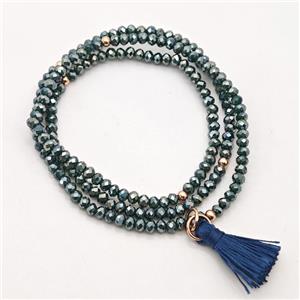 Chinese Crystal Glass Bracelets Stretchy, approx 3-3.5mm [FR11470]