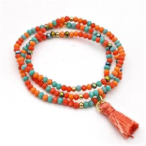 Chinese Crystal Glass Bracelets Stretchy, approx 3-3.5mm [FR11472]