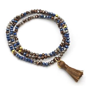 Chinese Crystal Glass Bracelets Stretchy, approx 3-3.5mm [FR11475]